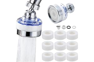 NEVYTOL Filtro Grifo Cocina, 360° Giratorio Filtros de Agua para Grifo Cocina, con Cartucho de 9 Piezas, para Filtrar el Agua del Grifo de la Cocina.