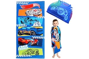 BZQCPLX Cartoon Beach Towel, Racing Kids Swim Bath Towel, Racing Kids Swimming Cap, Cotton Towel Cartoon Children's Bath Sheets Watersports Childrens Gifts(70 x 150cm)