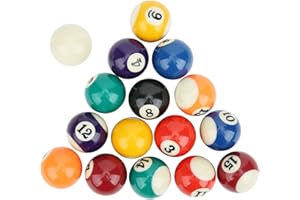 Boule Billard,DEWIN 16PCS Écologique 38MM Résine Enfants Boule De Billard Jouet Mini Table De Billard Accessoire