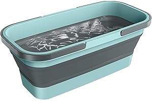 Apujent Seau à Vadrouille Pliable | Seau Pliable pour Balai Plat | Seau Pliable rectangulaire pour Le la Maison Jardin, Le Camping, la pêche en Plein air, Le Lavage Voiture