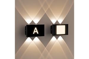 STASUN Set de 2 apliques LED, 8W Moderno aplique de aluminio, iluminación interior/exterior para salón, dormitorio, pasillo, balcón, escaleras - Blanco cálido 3000K