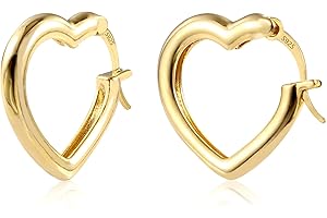 ASH'S CHOICE Silber 925 Ohrringe Creolen Herz Damen, 14K Vergoldete Creolen Herz Ohrringe mit Strasss Zirkonia Silber 925 Creolen klobig Dick Leichte Ohrringe Creolen Herz Kleine für Frauen Mädchen