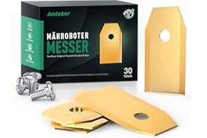 Amteker 30 x titanium blade blades, robotic lawnmower blades (3 g - 0.75 mm) + 30 screws for all Husqvarna® Gardena® / Automower® robotic lawnmowers, accessories for lawn mower robots, lawn mower