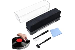 LIBERSHINE Brosse Nettoyage Disques Vinyle, Antistatique Record Brush avec Coussinet en Velours, Nettoyeur de Brosse à Stylet, pour Nettoyage & Entretien de Disques Vinyles LP & Plateau Tournant Stylus