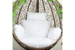 MONDEX Hanging Egg Chair Cushions Cover Hanging Basket Chair Seat Cushion Replacement Cover, Outdoor Swing Waterproof Cushions Cover,Wrinkle, Fade, Stain Resistant,White