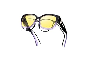SIPHEW Polarised Night Driving Over Glasses for Men and Women, Anti Glare Night Vision Glasses Over Spectacles, Wrap Around UV400 Protection Eyewear
