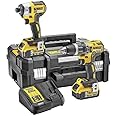 DEWALT DCK266P2T-GB XR Combi Drill and Impact Driver Brushless Kit in TSTAK Box, 1 W, 18 V, Yellow/Black