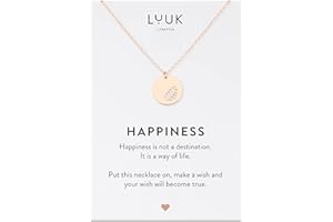 LUUK LIFESTYLE Bonitos y elegantes collares de acero inoxidable con diseños variados y tarjeta frase en inglés para regalo, novia, mujer, amiga, joyería femenina plateado, dorado y gold rosé