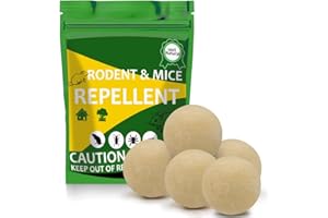 LOXCLO Rodent Repellent Balls, Mouse Repellent, Rat Repellent, Peppermint Mice Repellent for Outdoors & Indoors Mouse Control Mouse Deterrent for Car/RV/Boat/Garage/Shed/Cabin, Better Than Ultrasonic - 5P