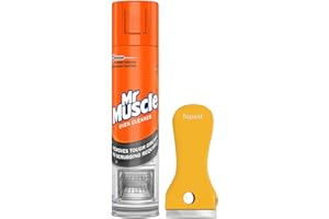 TOPEST Oven Cleaner Spray (300 Ml) + Oven Hob Glass Cleaning Tool Non Scratch - Heavy Duty Oven BBQ Cleaner Degreaser- for Tough Grease, Grime