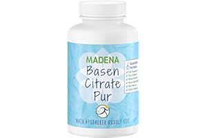 ‎MADENA MADENA BasenCitrate Pur, 180 Kapseln, Elektrolyte-Lieferant mit 100% organischen Basen und viel Magnesiumcitrat, Zink, Kalium, Calcium, plus viel Vitamin D3