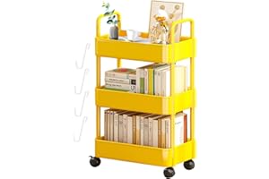 Zceplem Carrello Portaoggetti, Carrello Portaoggetti A 3/4 Livelli, Scaffale su Ruote, Carrello Portaoggetti da Cucina, Scaffale Portaoggetti per Camera da Letto, Bagno, Ufficio