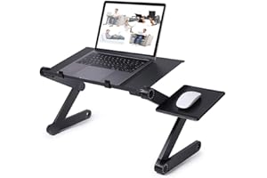 LANTUS Tavolo pieghevole da letto pieghevole in lega di alluminio tavolo da letto compatto e leggero per PC portatile, piano di lettura reclinabile per divano, libro, rivista e colazione