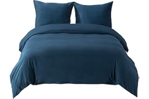 BEDSURE Pościel 135 x 200 cm, 2-częściowa, niebieska, 1 poszwa na kołdrę 135 x 200 cm + 1 poszewka na poduszkę 80 x 80 cm, Öko-Tex komplet pościeli z poliestru, mikrofibra z zamkiem błyskawicznym