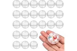 HEMOTON 100 St Genomskinliga Plastfyllningsbara Bollar, 32 Mm/1,26 Tum Genomskinliga Runda Klomaskinbollar För Barn, Multifunktionella För Festgåvor Och Leksaksförvaring