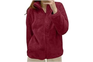Generico Giacca da Donna Pile Donna Lunga Pile Senza Cappuccio e con Zip Giacche Giacca Teddy Donna Versione Loose Del Cappotto A Maniche Lunghe Autunno e Inverno Caldo Cappotto con Homewear