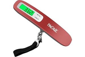 BAGAIL Kofferwaage Digitale Gepäckwaage mit Hinterleuchtet LCD-Display, Tara-Funktion, Tragbare Hängewaage für Koffer, Küche und Angeln, Batterie Enthalten, Maximalgewicht bis 50 kg / 110 lb
