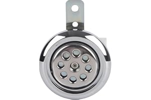 QIILU Bocina de motocicleta universal impermeable 110dB ruidoso 12 V 85 mm con cubierta cromada en forma de panal J8p924