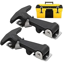 Set 2 Fibbie Per Cofano Con Assorbimento Urti - Impugnatura A T, Nere, Per Cassette Attrezzi