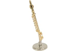 ANNE FUZEAU CRÉATION Flûte traversière miniature Hauteur 14 cm Livré dans un coffret avec support déco miniature musique