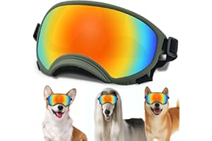 NICERINC PET Dog Sunglasses, Dog Goggles with Adjustable Strap, UV Protection, Windproof, Suitable for Small Medium-Dogs, Dogs Eyes Protection