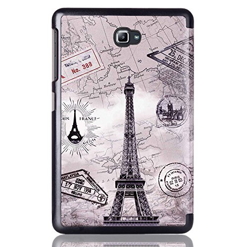 Hülle für Samsung Galaxy Tab A T580N – PU Leder Schutzhülle Smart Cover Case für Samsung Galaxy Tab A6 10.1 Zoll SM-T580N / SM-T585N Tablet Tasche Etui mit Support-Funktion,Vintage-Turm - 3