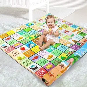 DRAMIQ Double-Sided Water Proof Baby Play Mat Carpet Kids Infant Crawling Play Mat Indoor and Outdoor Mattress(Large Size 6 Ft X 4 Ft) Playmat for Babies with Zip Bag to Carry (Multi-Designs)