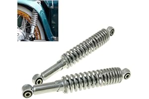 STREETPARTS24 Stoßdämpfer Federbein 310mm Chrom, 5-fach verstellbar, inkl. Reduzierhülsen, passend für Simson Schwalbe, Spatz, Sperber, Star, Habicht