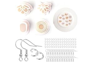 GGUFAY 4Stück Polymer Clay Cutters,Vintage Polymer Clay Ohrringe Formen Harz Tonohrringschneider,DIY-Geschenke zum ValentinstagRetro Geometrisch Blume Clay Ohrring Ausstecher