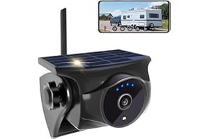 STONVUE 1080P Solar Wireless Reverse Camera - Magnetic Hitch Rear Front Camera with Night Vision, 365-Day Standby, Waterproof, Rechargeable Battery for Horse Trailer RV Truck Car for Phone Pad Android