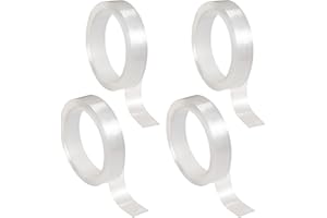 AMIJOUX 4 pz Nastro Scorrevole per Tende Trasparente, Nastro Scorrevole per Anello per Tendaggi per Tende da 0.79 Pollice * 9.84 Piedi, Nastro Adesivo per Tendaggi per Copertura Asta per Tende