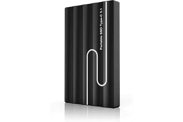 Gorilla Carts 2TB Disco Duro Externo, Ultra Slim Portátil 2.5" Almacenamiento Compatible para PC, Ordenador portátil, computadora (Negro)