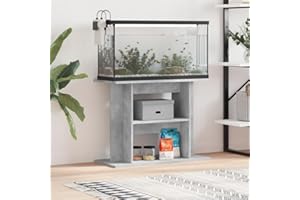 Rantry Aquariumständer Aquarien Schrank Aquarium Unterschrank mit viel Stauraum, Aquarium Tisch mit Stabiler Oberplatte, für Sicheren Stand Betongrau 80x35x60 cm Holzwerkstoff