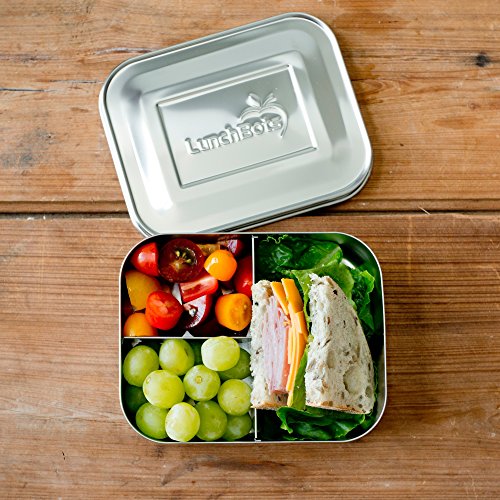 Lunchbots Trio 2 Brotbehälter mit drei Fächern Edelstahl - 4