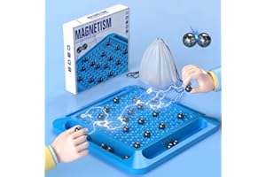 PUZAME Magnetic Chess Game, Magnetic Chess Set, Portable Magnet Board Game, Magnetic Effect Set Battle Chess, Magnetic Stones Game Pebbles Checkers Board, Magnet Game Travel Chess Set Gifts for Kids Adults