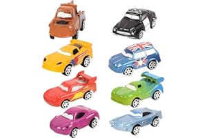 SWZY Racing Cars Toys Figure Set, 8 piece Race Car Model Toy Cake Topper Cupcake Topper Cake Decoration, Lightning Pull Back Cars For Kids, Mini Play Vehicle Car Children Birthday Party Gift