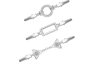 JETEC 3 Pieces Shirts Dresses Shawl Clips for Women Girls Vintage Sweater Cardigan Collar Clips, 3 Styles