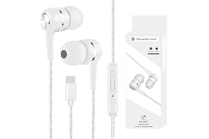 liuchanghe Auriculares In Ear, Auriculares USB C con Micrófono, Cascos USB c para Todos los Dispositivos de Headphones de Tipo C(Blanco)