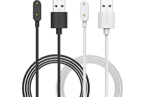 MoKo 2 Pack Charger Compatible with Huawei Watch Fit 3/2/Fit/Mini/New, Huawei Band 10/9/8/7/6/6 Pro, Honor Band 9/7/6 - Magnetic Charging Dock with 100 cm USB Charging Cable, Black+White