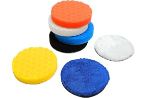 Poliseringsset bil 7-delat, 125 mm poleringsdyna set med poleringssvamp & mikrofiber Färgkodade svampar för bilvård & lackvår