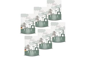 MjAMjAM - Mokra karma Premium dla kotów - Quetschie - Wykwintna cielęcina i smaczny indyk z dodatkiem delikatnej marchewki, 6-pak (6 x 300g), bezzbożowa z dodatkowym mięsem