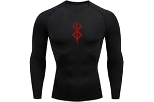 Fosike Berserk Manga Bedrucktes Basketball-Tights Für Herren, Schnell Trocknende Fitness-Bekleidung Mit Langen Ärmeln Lauftraining Kleidung, T-Shirt Mit Hohem Stretchanteil