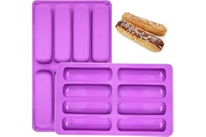 YXHZVON 2 Stück Müsliriegel form Silikonform, 8 Mulden Antihaftbeschichtet Backen Rechteckige Silikonformen für Seife Harz Schokoriegel Eisw Brownie（Lila）