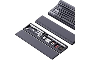 lomonmen Supporto per Poggiapolsi per Tastiera con Custodia Divisoria da Scrivania,Ergonomico Supporto per Polso Tastiera,Poggiapolsi Tastiera Antiscivolo per Computer Laptop,Ufficio,Giochi (nero)