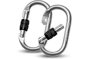 Vipuikos Karabinerhaken 25KN, O-förmige Schwerlast Sicherheitskarabiner Edelstahl, 2500 Kg Belastbarkeit Karabiner Klettern für Yoga, Hängematte, Camping, Schaukel