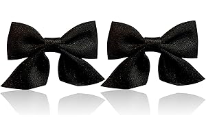 CAIKAILIOR 2 Stück Schleifen Haarspange,Haarschleifen Mädchen,Haarschleife Rot,Satin Bow Hair Clip,Rutschfeste Krokodil-Haarspange,Kinder Cheerleader Haarspangen,Rote Klein Haarklammer,für Mädchen (Schwarz)