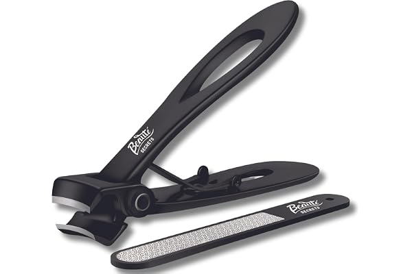 Beaut Secrets Nail Cutter for Men Toe Nail Cutter for Thick Nails Cutting Clipper Trimmer for Women Wide-Opening Sharp Jaws Stainless Steel Large Nail Clippers Set with Nail File
