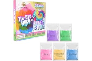 Desire Deluxe Tie Dye Ink – Set of 5/9/18 Paint Colours Ink for Dyeing Fabric, Clothes – Creative Art Craft Tie-Dye Games Activity for Adults & Kids (5 Colours Set)