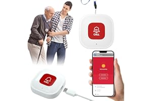 WIOONI Bouton d'appel d'urgence intelligent pour personnes âgées, appel d'urgence WiFi pour téléphone portable, Tuya/Smart Life/Alexa pour patients, enfants