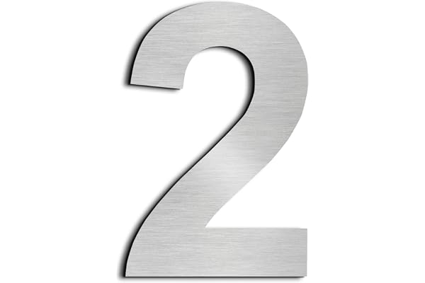 nanlyiau 3in Numero maison Numéros de maison numero maisonchiffres de boite aux lettres numero maison design en acier inoxydable 304 massif Hauteur 3in/75mm(3in number 2)